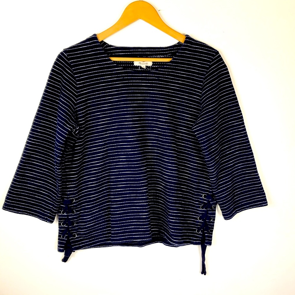 Madewell Striped Side Lace Top